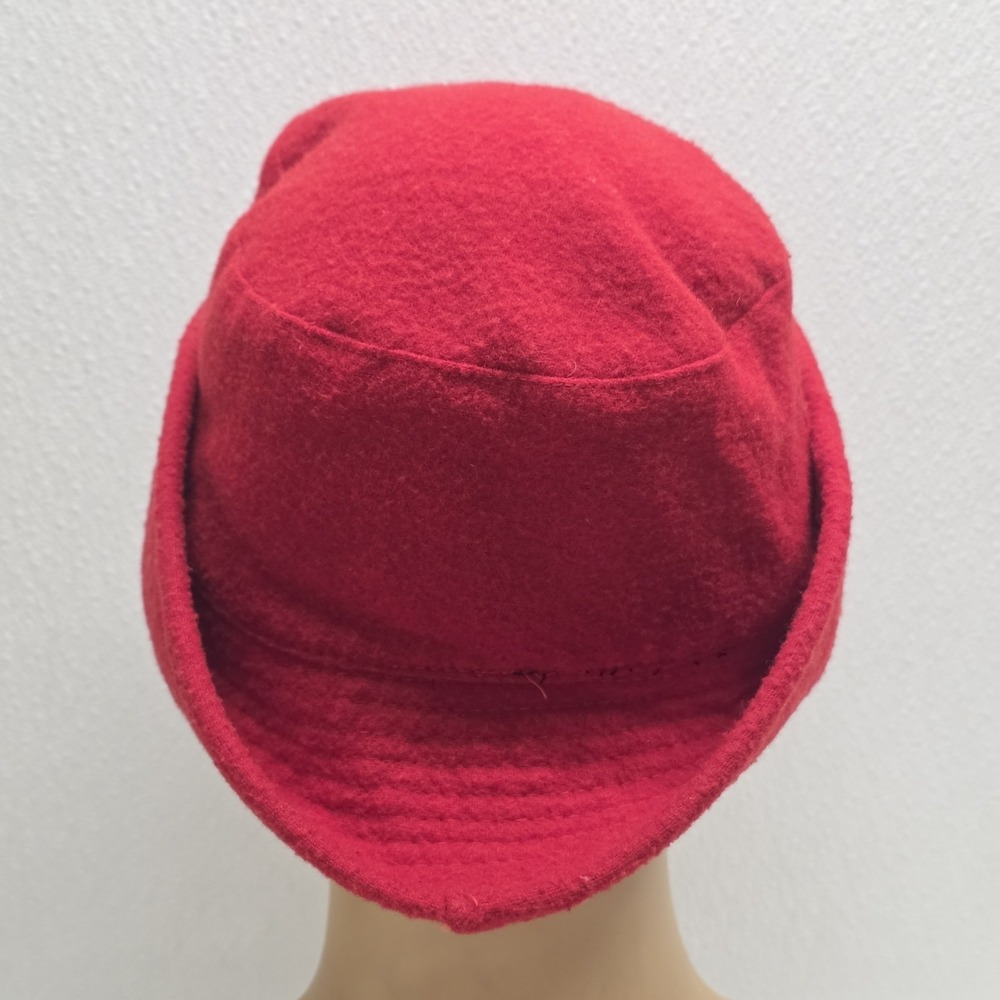 Vintage Baar & Beards Red Wool Blend Bucket Hat Made In Hong Kong - Picture 10 of 12